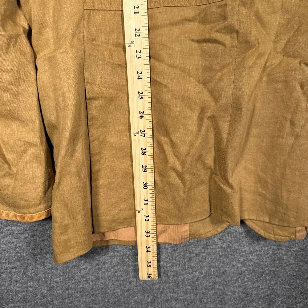 Polo Ralph Lauren Sport Coat Blazer Men Large Tan 100% Linen Surgeon Cuff Jacket